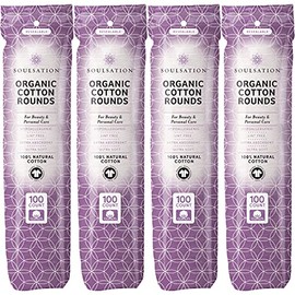Organic Cotton Rounds, 400 Count - Makeup Remover Pads for Face, Lint-Free