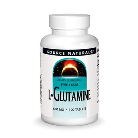 Source Naturals L-Glutamine, Free Form Amino Acid That Supports Metabolic Energy*, 500mg - 100 Tablets