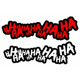 OwnTheAve Inc. 2x Joker Hahaha Serious  Evil Body Windshield Car Sticker Decal 6" #RED-WHT-435