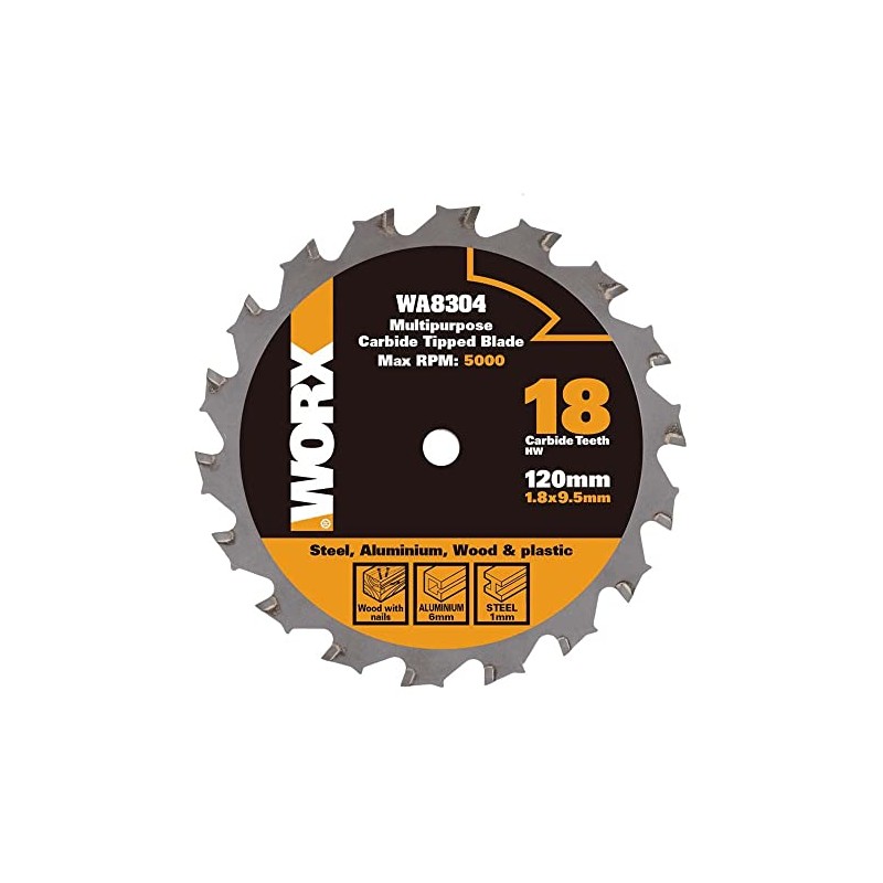 WORX WA8304 120 mm Multi-Purpose Blade for Wood/Metal - Silver