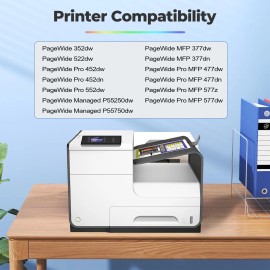 GATAPO® 972A Ink Compatible for HP 352dw (4-Pack, Black/Cyan/Mag