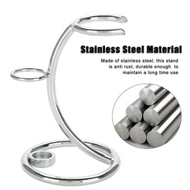 shaving brush stand, stainless steel shaving holder, shaving brush stand for men, portable curve shaving brush holder, men's shaving tool kit 2 in 1 (Type 1)