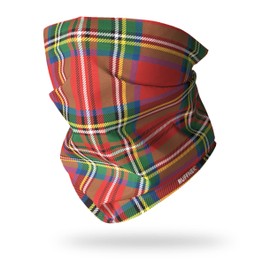 Ruffnek 'ROYAL STEWART' Scottish RED TARTAN Print Multifunctional Headwear, Neck warmer, Tube Snood - for men, women and children