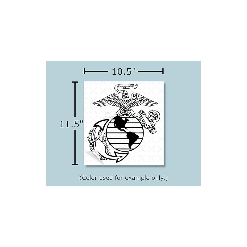 Large White USMC Eagle Globe and Anchor Vinyl Decal