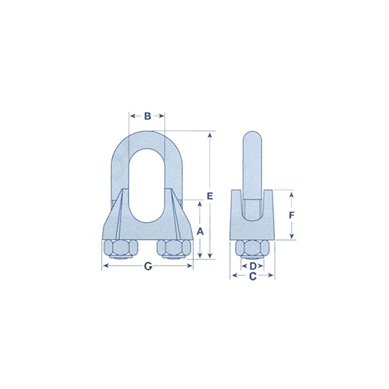 Galvanised Wire Rope Grips Clamp 10MM x10 (Bulldog Cable Commercial