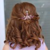Casdre Rhinestone Bridal Hair Clip Purple Pink Pearl Hair Barrette