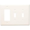 Leviton PJ226-W 3-Gang 2-Toggle 1-Decora/GFCI Combination Wallplate, Midway Size, White,