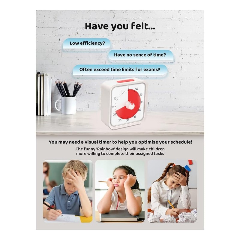 Lyaciomn Pomodoro for Kitchen, Time Management Study Classroom, 60-Minute Visual