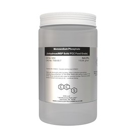 Monosodium Phosphate Anhydrous (MSP) Solid - FCC Food Grade | pH Buffer, Emulsifier, and Food Additive for Various Applications (500 Grams)