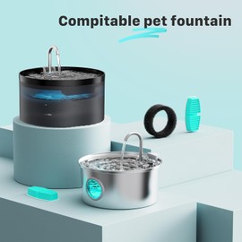 FOFNON Cat Water Fountain Filters: 12 Cat Fountain Replacement Filter for FOFNON Pet Water Fountain - 3 Months Set of Pet Fountains Filter - Including 6 Pieces Filters + 6 Pieces Sponges