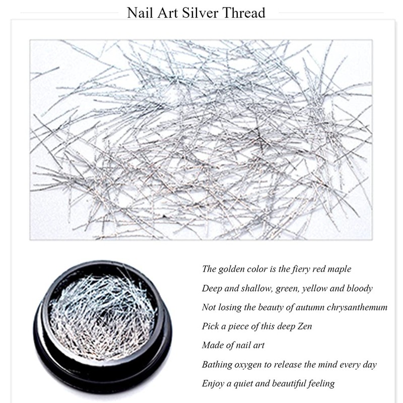 ANCLLO 2 Boxes Glitter Alloy Nail Decoration Golden Silver Silk