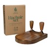 Natural Elements Double Mezzaluna Chopper with Wooden Herb Chopping Board,
