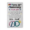 20th Anniversary Card - Stainless Steel Laser Engraved Wallet Insert