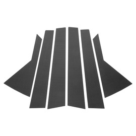 VekAuto 6 Pcs Door Pillar Window Trim for Hyundai Kona 2018-2023 Carbon Fiber Pattern Black Front Rear Left Right Anti Scratch Sticker Pillar Posts Cover