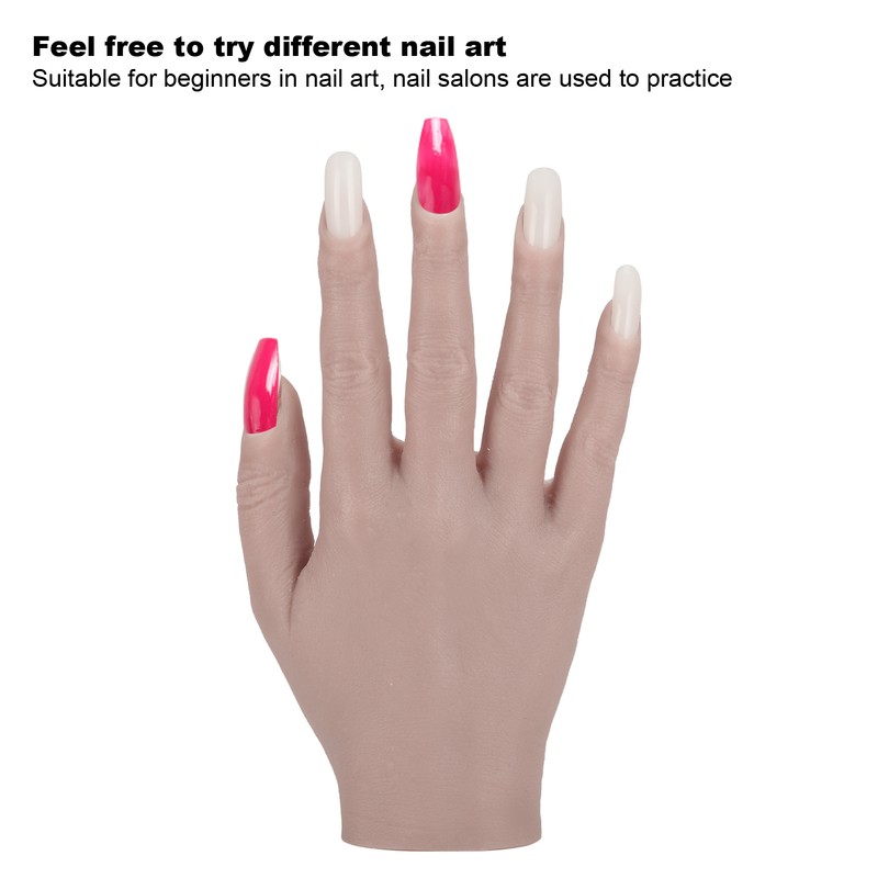 Silicone Nail Training Hand Flexible Joint Nail Art Practice Hand