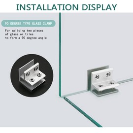 ZHUOMINGJIA 8Pack Aerometal Glass Clamp, 90 Degrees 9-12mm Adjustable Wood/Glass Shelf Bracket, Holder Bracket Clamp,for any other interior remodel project