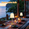 BLUEYE Cordless Table Lamps,Remote Control,5200mAh,No Flicker,2700K-6000K,Rechargeable Bulb,50W Equivalent,Retro Style,Fabric Shade,Battery