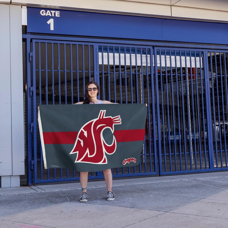 Rico Industries Bandera a rayas de Washington State Cougars –