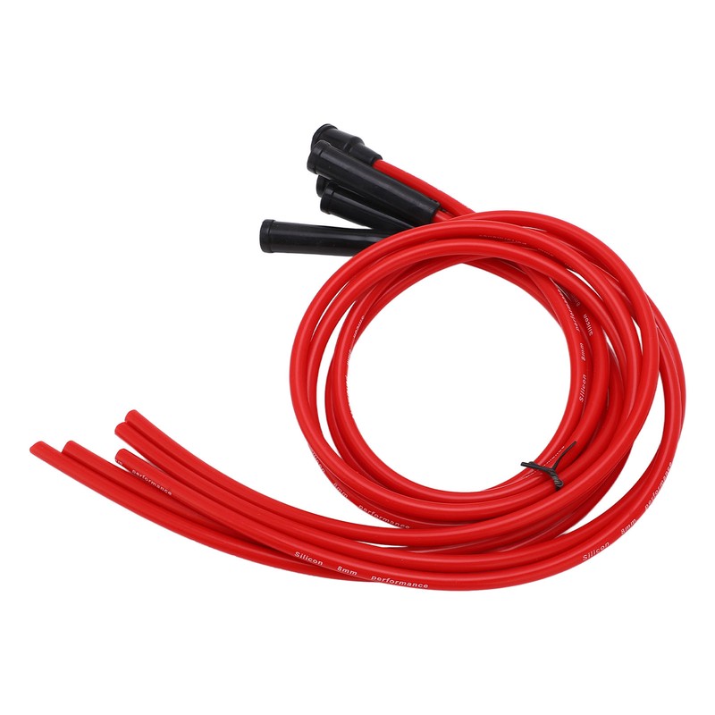 Spark Plug Ignition Wire Set Red High Performance Silicone 1m