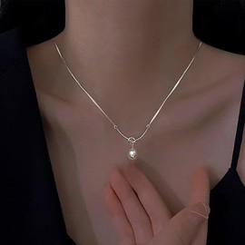 Boho Pearl Necklace Gold Oval Pearl Pendant Necklace Pearl Necklace Pearl Thin Chain Necklace Vintage Pearl Wedding Necklace Dainty Pearl Bridal Necklace Jewellery for Women and Girls