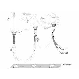 Modern Matte Black Roman Tub Faucet with 360° Rotated Spout, Deck Mount Bathtub Faucet with Hand Shower, Widespread 3 Holes Bath Tub Filler Faucet Rough In Valve Included (Black)