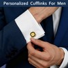 AMITER 18K Gold Plated Initial Cufflinks, Mens Cuff Links for