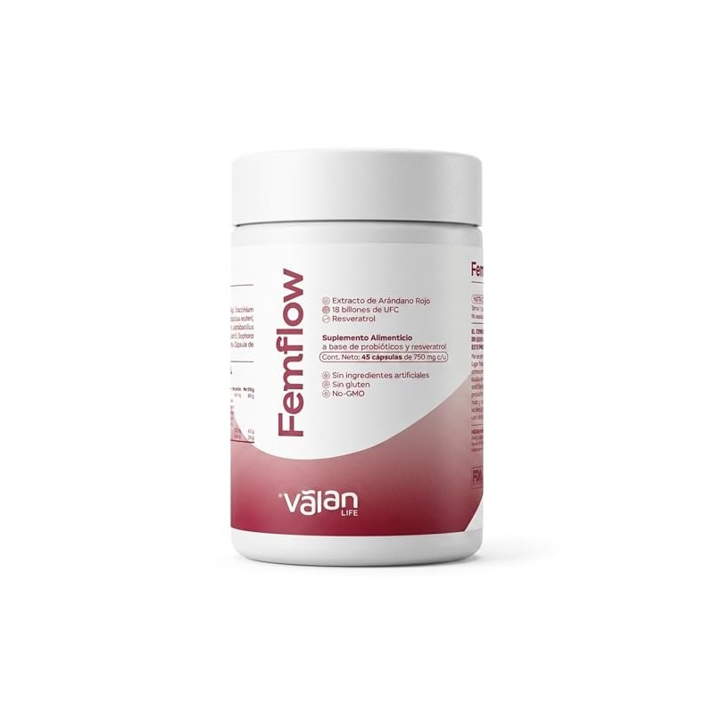 Valan Life Suplemento Mujer Femflow Resveratrol Probióticos Antioxidantes Cápsulas 750