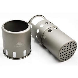 TOAKS STV-12 12707 Titanium Compact Stove, Solo, B.P Wood, Burning Stove, Outdoor Camping