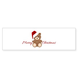 CafePress Merry Christmas Teddy Bumper Sticker Sticker (Bumper 50 pk)