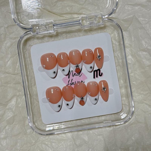 NailHaven｜ French Tip Collection｜ Press-On Nails - 10 Pcs Handmade