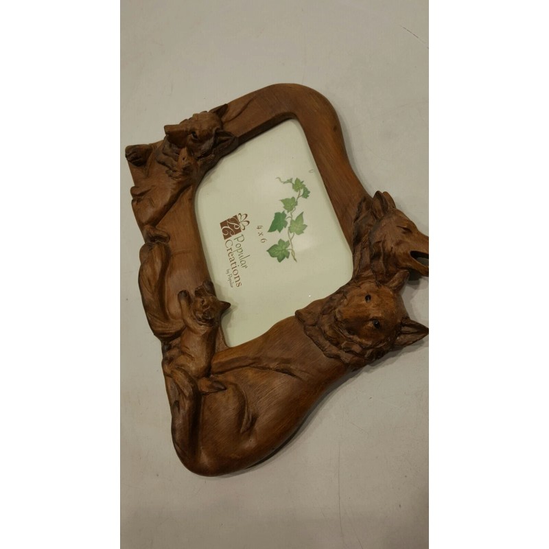 Wolf NW020 Wolf Photo Frame Carving Work with wolves +