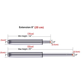 14" to 22" (8" Stroke) Adjustable Gas Lift Cylinder for Office Chair Stool Replacement, Tall Hydraulic Pneumatic Cylinder Shock Piston for More Scenes, Universal Size Heavy Duty (400 lbs)