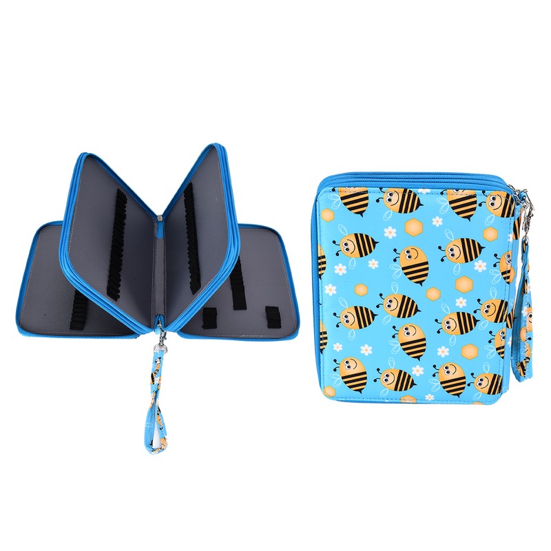 Pencil Storage Bag Bee Pattern High Capacity 127 Holes Multi