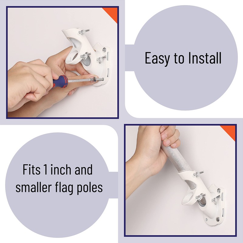 UNCO Aluminum Flag Pole Holder, Heavy Duty Aluminum Mount, Flag