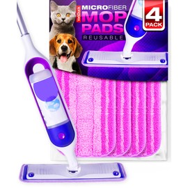 VanDuck Reusable Mop Pads Compatible with Swiffer PowerMop (4 Pack) - Multi-Surface Mopping Pad Refills for Hardwood Floor Cleaning