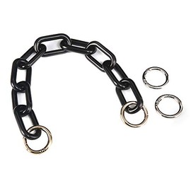 Xiazw Short Chunky Resin Purse Handle Bag Chain Purse Strap Replacement，Handbag Decoration Chain，Bag Accessories Charms (Black)