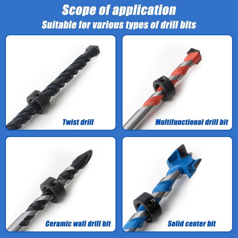 20 Pcs Drill Bit Depth Stop Collar Ring Positioner Locator