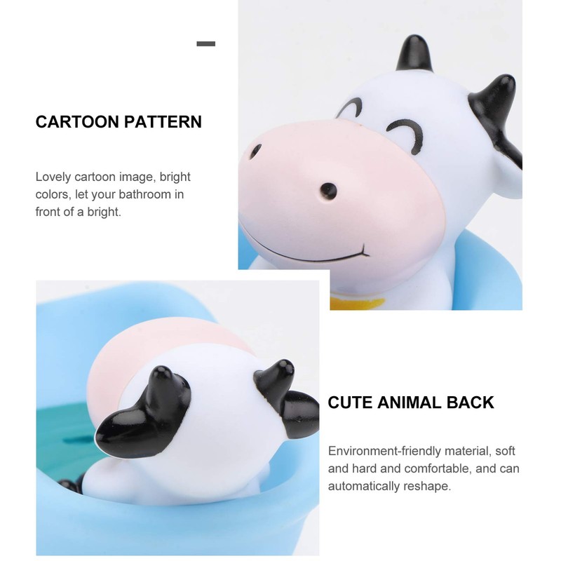 PRETYZOOM Cute Plastic Soap Dish Soap Boxes Funny Animal Cow