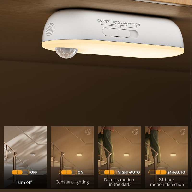 Lyridz Rechargeable Night Light with Motion Sensor, 1500mAh Battery Operated