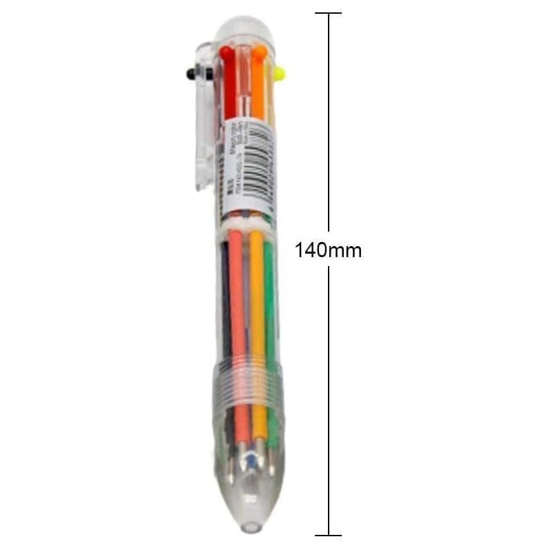 Multicolor Pens, 0.7mm 6-in-1 Multicolor Ballpoint Pen, 6-Color Retractable Ballpoint