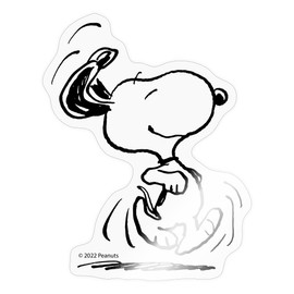 Spreadshirt Peanuts Snoopy Freut Sich Sticker Maximum 10 x 10 cm 10 x 10 cm Glossy Transparent