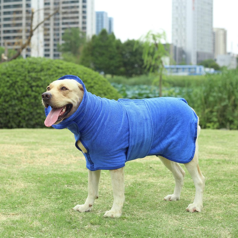 Dog Puppy Bath Robe Towel, Microfibre Dog Bathrobe Drying Coat,