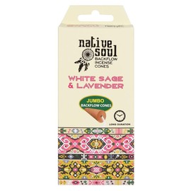 Native Soul White Sage & Lavender Backflow Incense Cones Single Packet