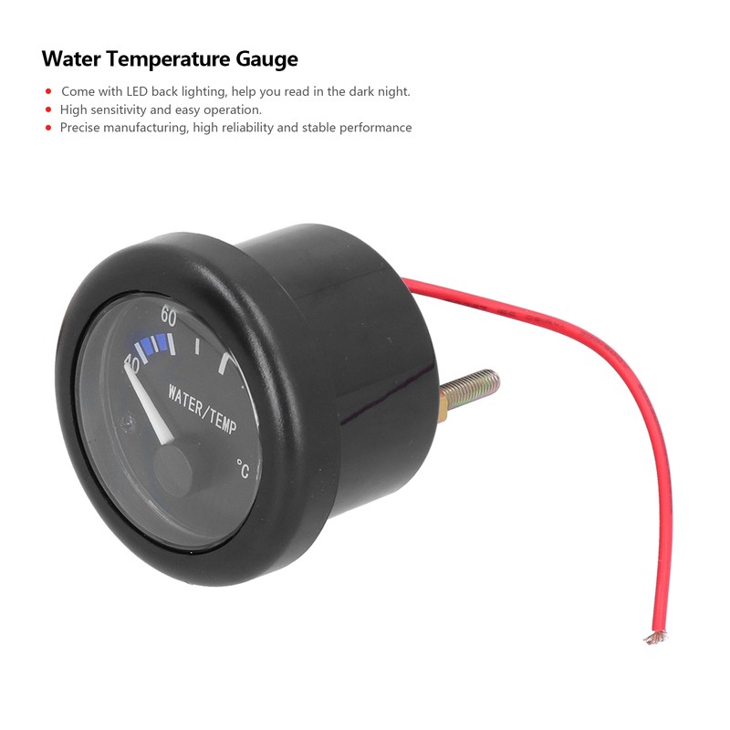 Marine Water Temperature Gauge 40‑120℃ LED Backlight with Alarm Sensor