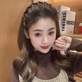 Yuguocly Vintage High Cranium Artificial Pearl Hairband, non slip head bands for women's hair, braid headbands for Wedding Party Hair Hoop Band Headwear for Bride (Black, One size)