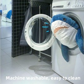 owemeet Giant Shark Stuffed Animal Plush Shark Toys Soft Shark Cushion Pillow Shark Plush Pillows for Boy's and Girl's Room Sofa Decoration and Holiday Birthday Gift (Blue -31.5 inch)