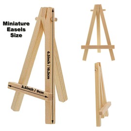 Cettkowns 20-Pack 6" Mini Wood Display Easel Ideal for Displaying Small Canvases, Photos, Business Cards, Wedding Seating Plan