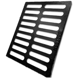 DuuMuut Cast Iron Drain Grate, 20x16 Outdoor Drain Cover, B Class Sewer Grate, Durable Heavy Duty Channel Grate, Black Rectangle Drainage Grate for Driveway, Concrete, Yard, Garage (19.7x15.7)