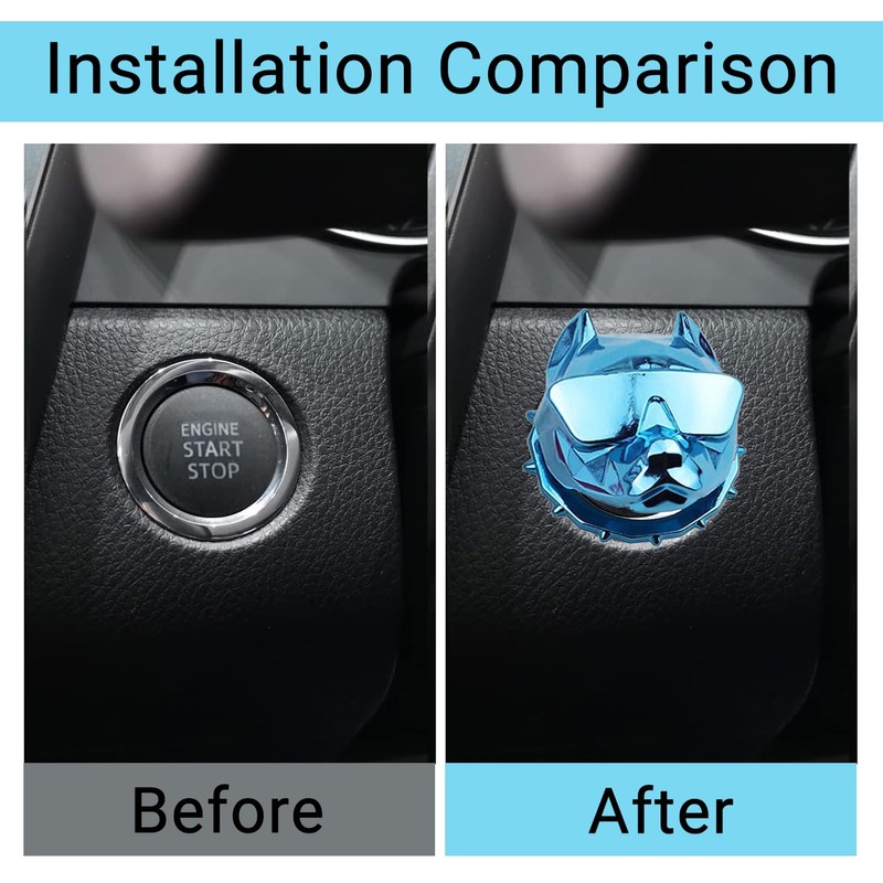 Car Push to Start Button Cover,Bulldog Push Start Stop Button