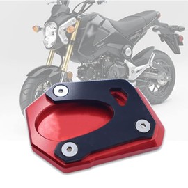 for Grom125 for grom 125 for msx125 2013-2021 2022 2023 2024 Motorcycle CNC Kickstand Foot Side Stand Extension Pad Support Plate Enlarge Stand (red)
